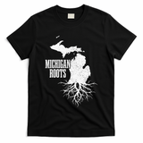 Womens Michigan Roots Vintage Pride State Map Gift T-Shirt