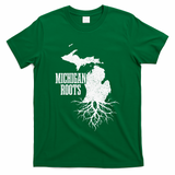 Womens Michigan Roots Vintage Pride State Map Gift T-Shirt