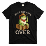 WTF Over Frog Funny Sarcastic Meme Walkie Talkie T-Shirt - Black