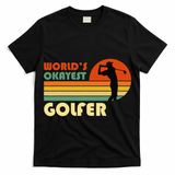 Worlds Okayest Golfer Funny Golf Retro T-Shirt