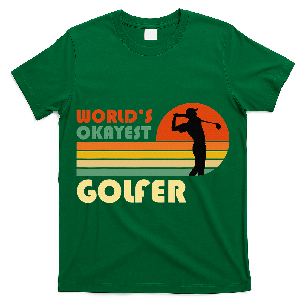 World's Okayest Golfer Funny Golf Retro T-Shirt