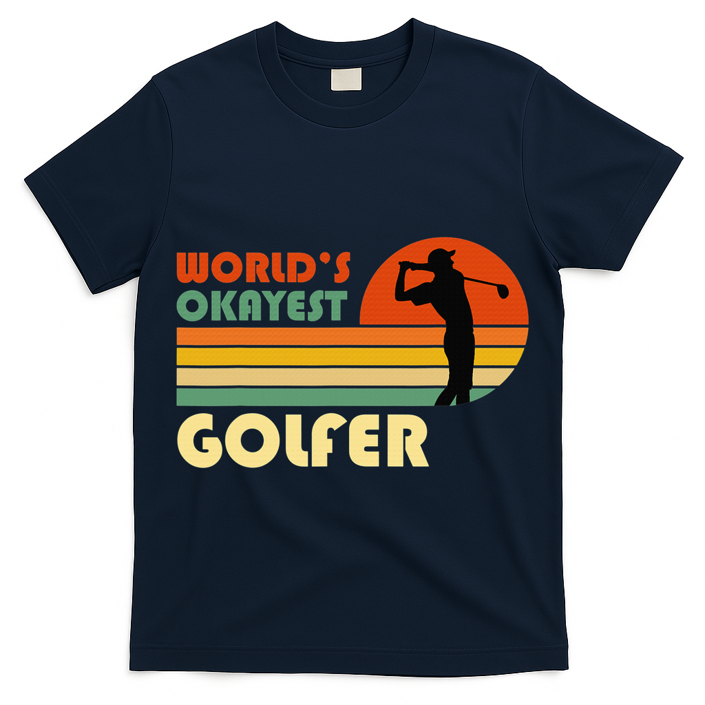 World's Okayest Golfer Funny Golf Retro T-Shirt