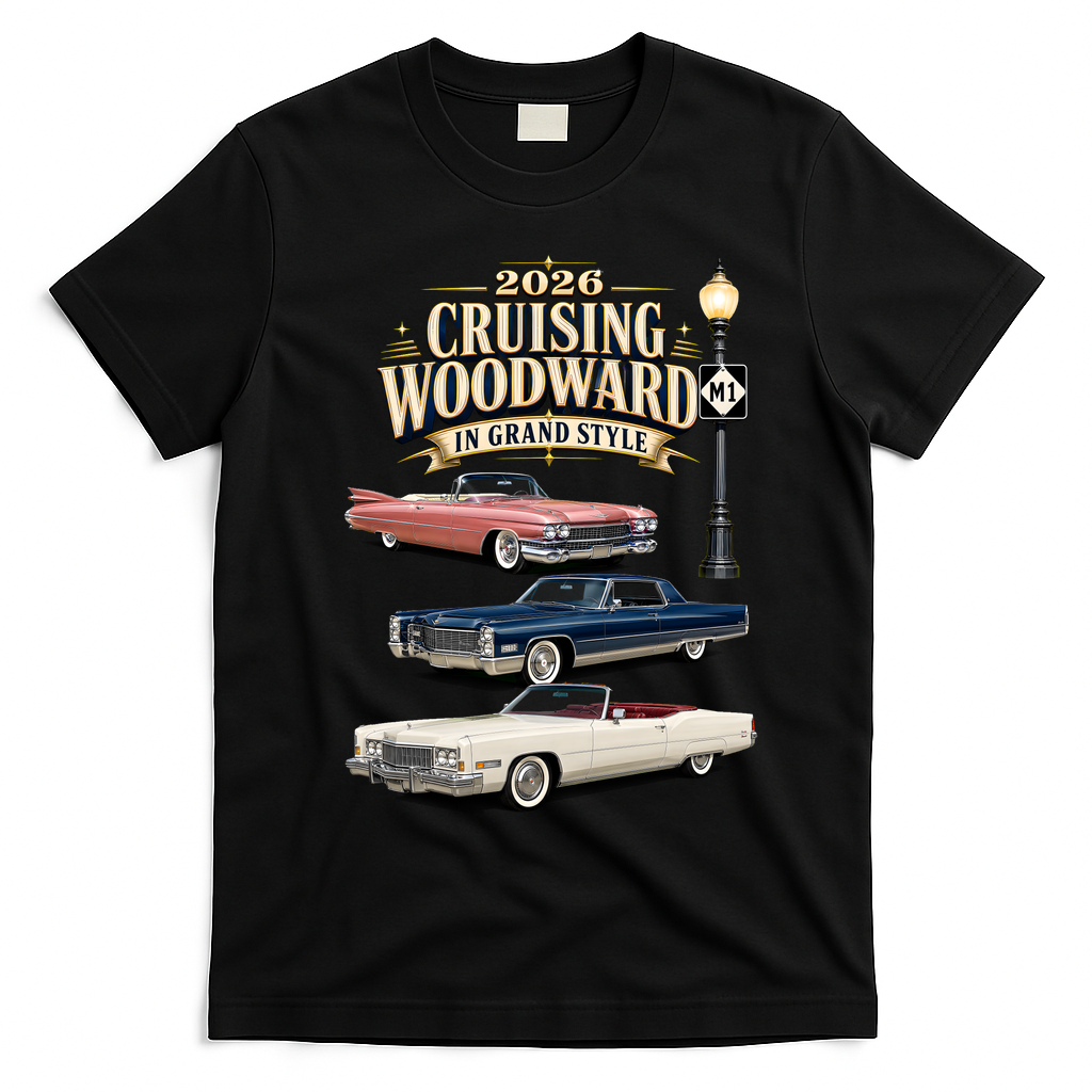 Originals Never Fade Cruising Woodward Grand Style M1 2026 T-Shirt - Black