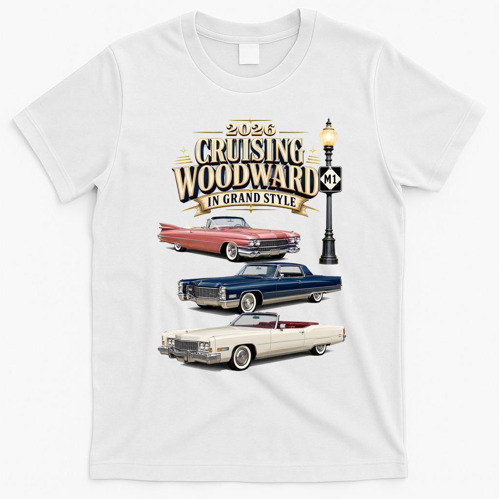 Originals Never Fade Cruising Woodward Grand Style M1 2026 T-Shirt - White