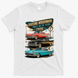 Cruising Woodward 2026 Finned Classic Car Cruise M1 T-Shirt - White
