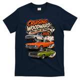 Cruising Woodward Small Cars Big Trouble M1 2026 T-Shirt - Navy Blue