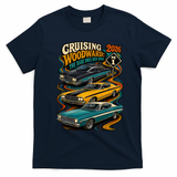 Cruising Woodward 2026 Rare Classic Car Artwork T-Shirt - Navy Blue