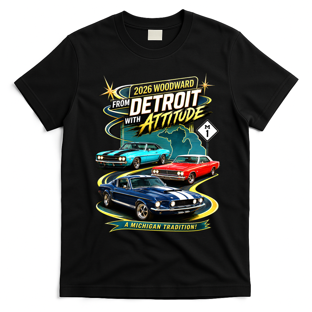 2026 From Detroit With Attitude A Michigan Tradition Woodward Ave M1 T-Shirt - Black