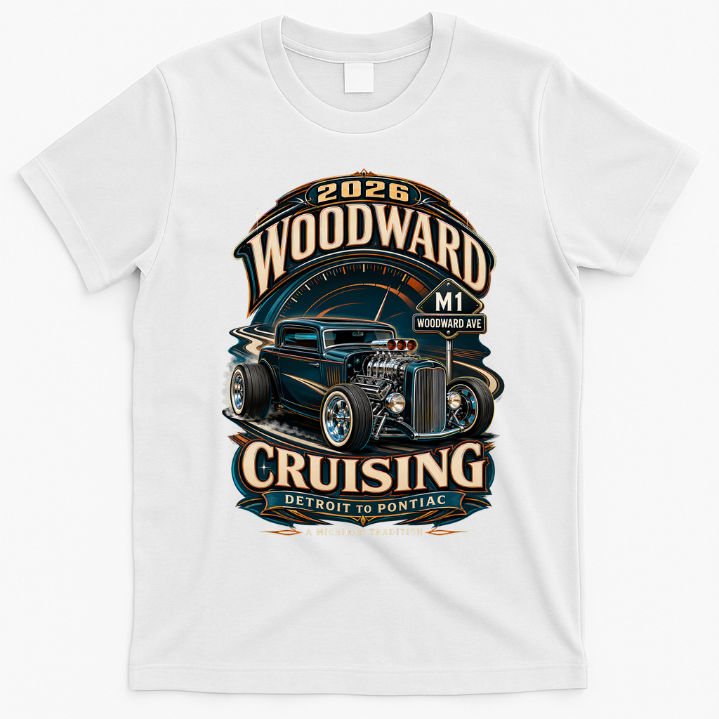 2026 Woodward Cruise Hot Rod A Michigan Tradition Detroit To Pontiac M1 T-Shirt - White