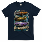 2026 Woodward Cruising Vintage Classic Cars T-Shirt - Navy Blue