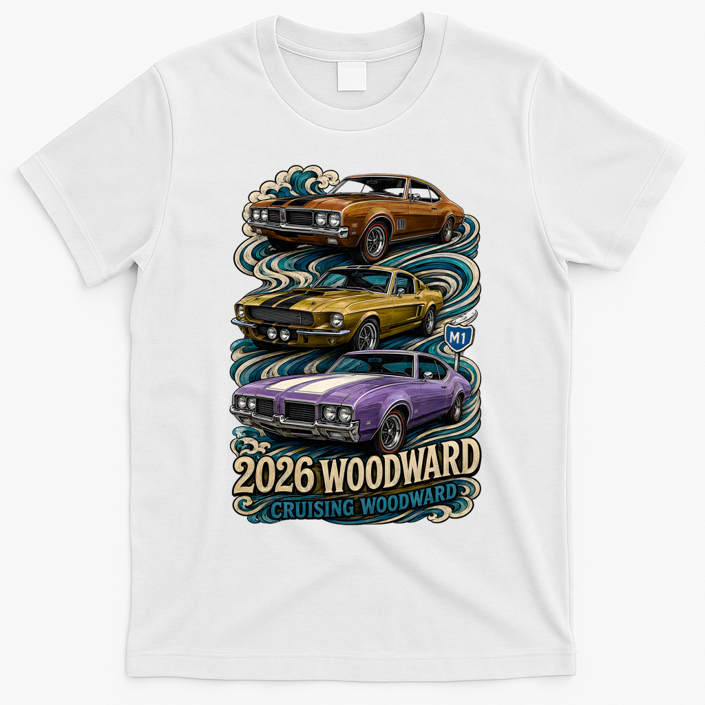 2026 Woodward Cruising Vintage Classic Cars T-Shirt - White