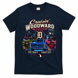 Cruisin' Woodward M1 2026 Detroit To Pontiac Neon T-Shirt - Navy Blue