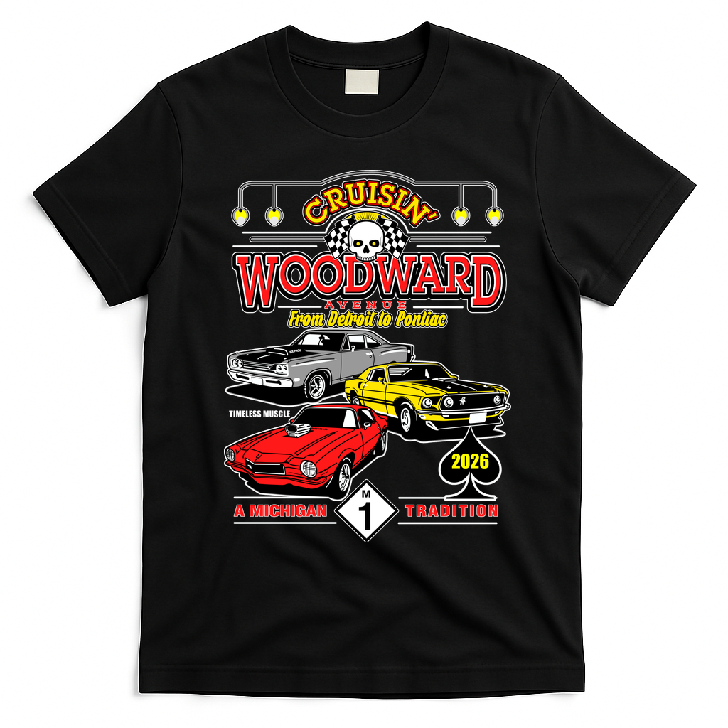 2026 Cruisin’ Woodward Avenue: Timeless Muscle Tradition T-Shirt - Black