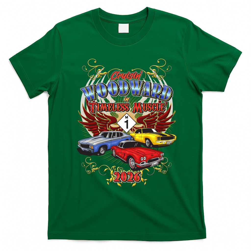 2026 Timeless Muscle: Cruisin’ Woodward Avenue T-Shirt - Irish Green