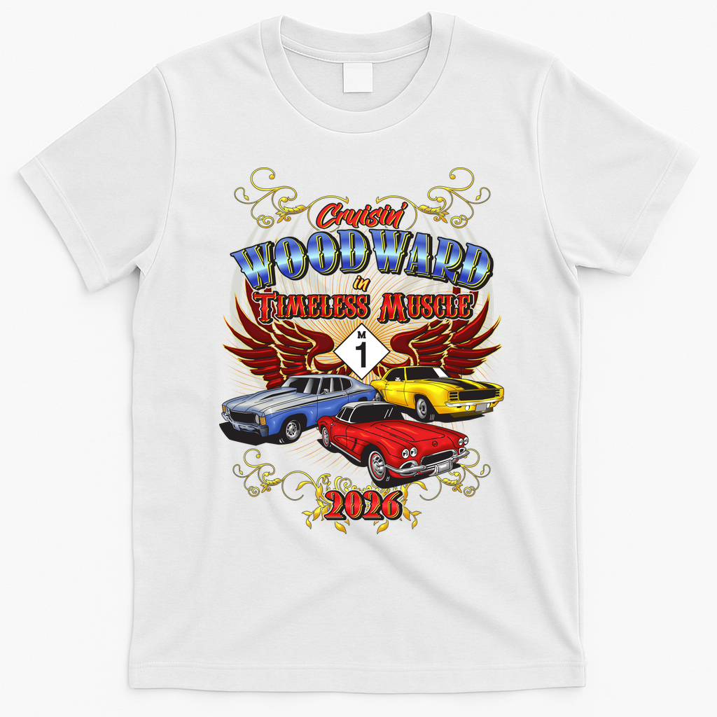 2026 Timeless Muscle: Cruisin’ Woodward Avenue T-Shirt - White