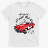 2026 Cruisin’ Woodward Ave Red 1961 Vette  T-Shirt - White