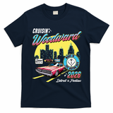 2026 Made In Motor City: Pink Cadi Nights Woodward Ave T-Shirt - Navy Blue
