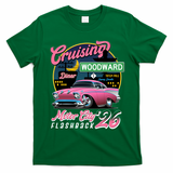 2026 Crusing M1 Woodward Flashback: Pink Night Cruise T-Shirt - Irish Green
