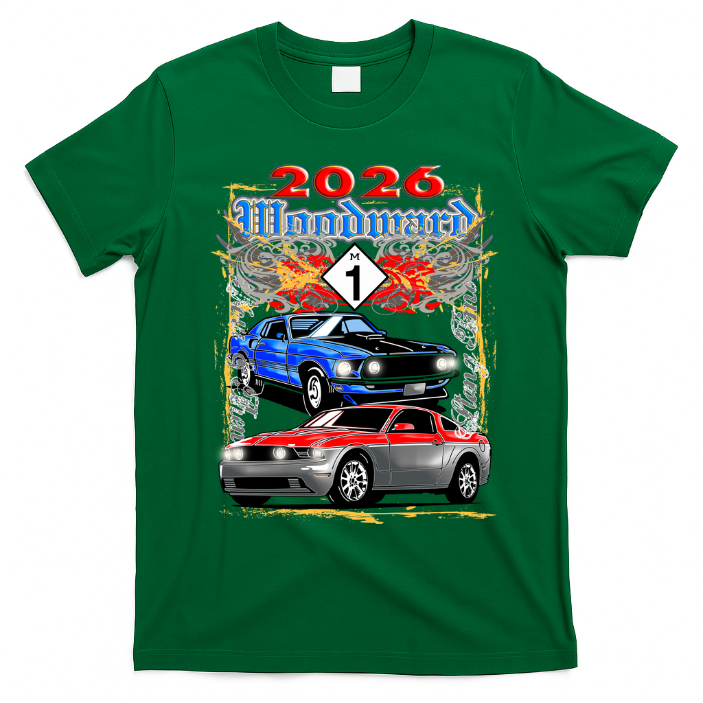 2026 Woodward Mustang Ally M1 T-Shirt - Irish Green