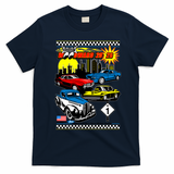 Cruisin Woodward 2026 Retro Car Event Graphic T-Shirt - Navy Blue