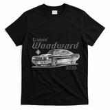 2026 Woodward Ave Car Cruise Sketch T-Shirt - Black