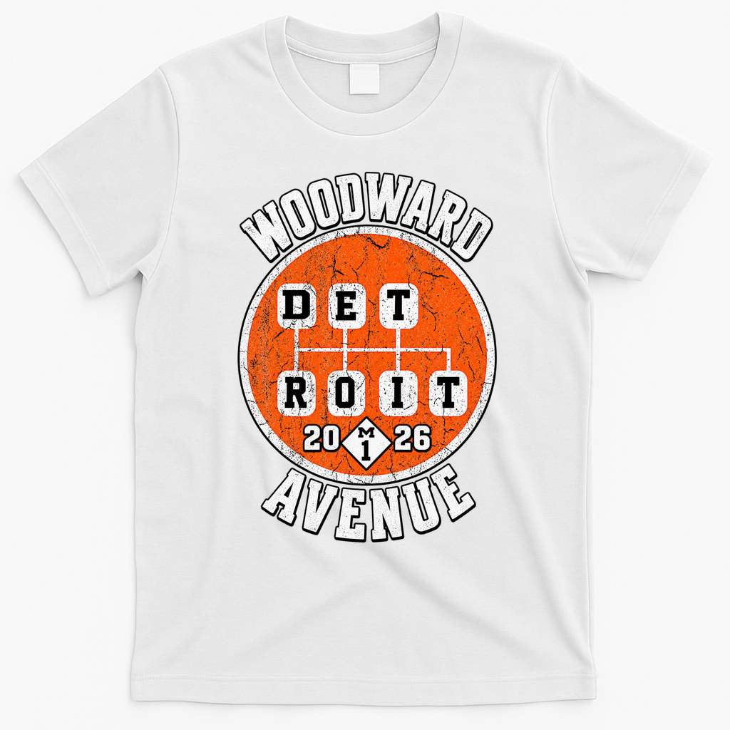 Detroit In Gear – Woodward Avenue M1 2026 T-Shirt - White