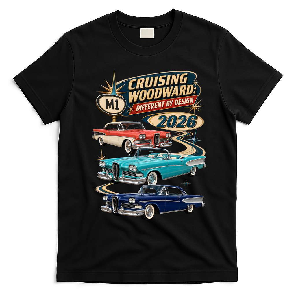 Different By Design 2026 Cruising Woodward M1  T-Shirt - Black