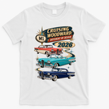 Different By Design 2026 Cruising Woodward M1  T-Shirt - White