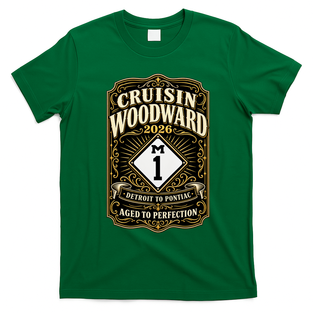 Aged To Perfection 2026 Woodward M1 Car Cruise T-Shirt - Irish Green