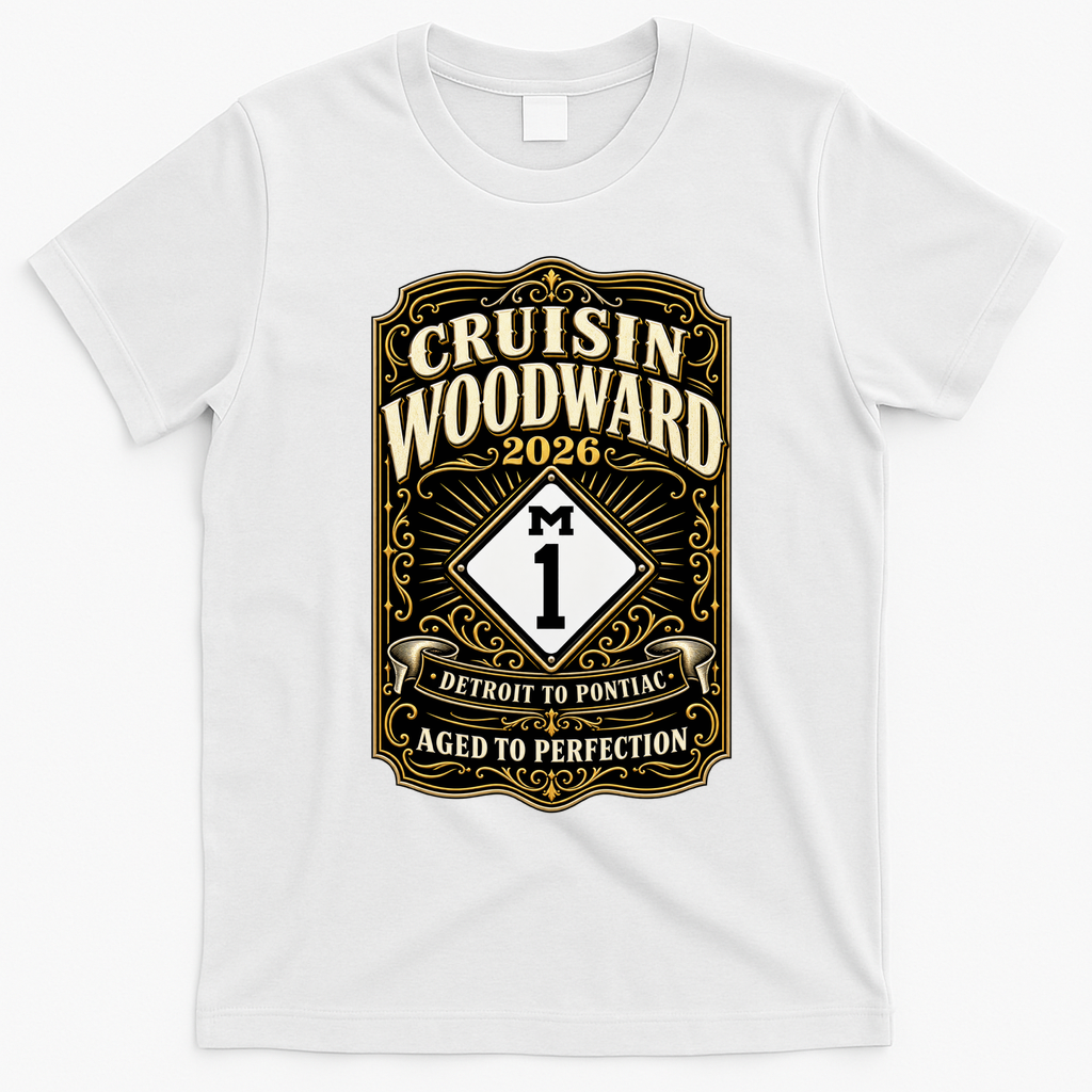 Aged To Perfection 2026 Woodward M1 Car Cruise T-Shirt - White