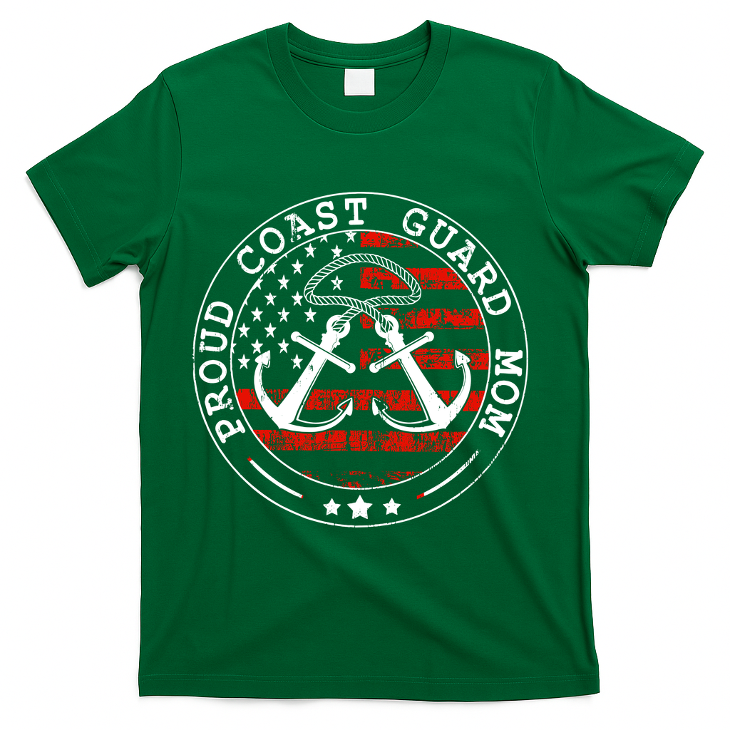 Wo Proud Coast Guard Mom Us Military Mothers Day Wo T-Shirt - Green