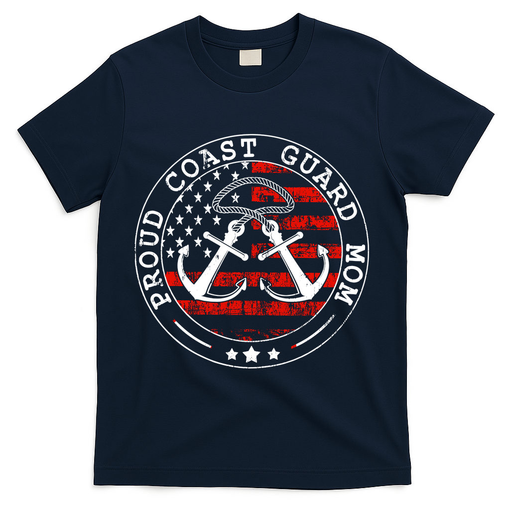 Wo Proud Coast Guard Mom Us Military Mothers Day Wo T-Shirt - Navy