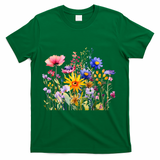 Wildflower Summer Flowers Blooming Floral Graphic T-Shirt - Green