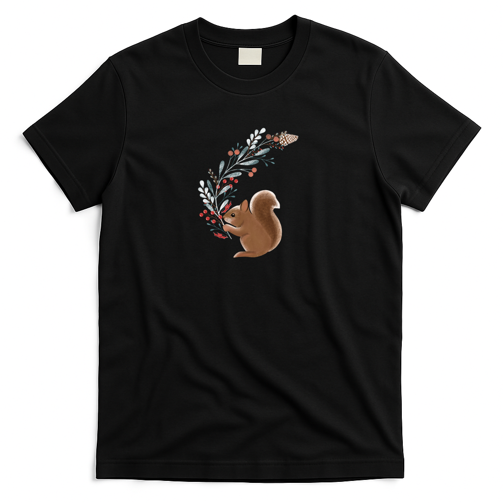 Whimsy squirrels pattern - Black