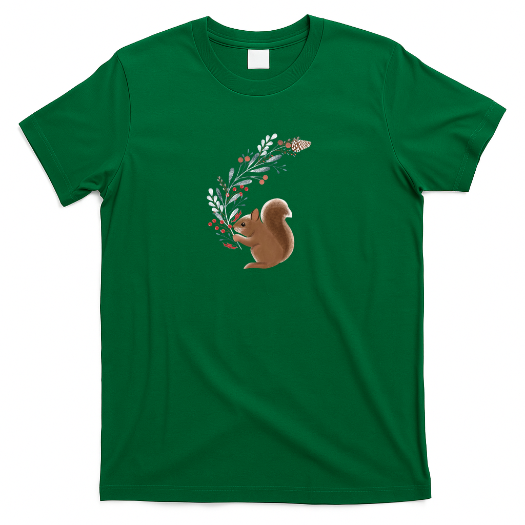 Whimsy squirrels pattern - Green
