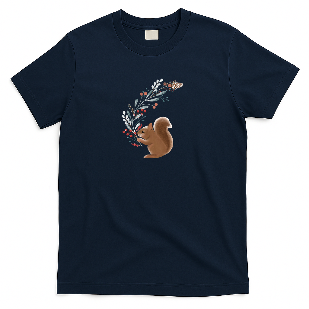Whimsy squirrels pattern - Navy