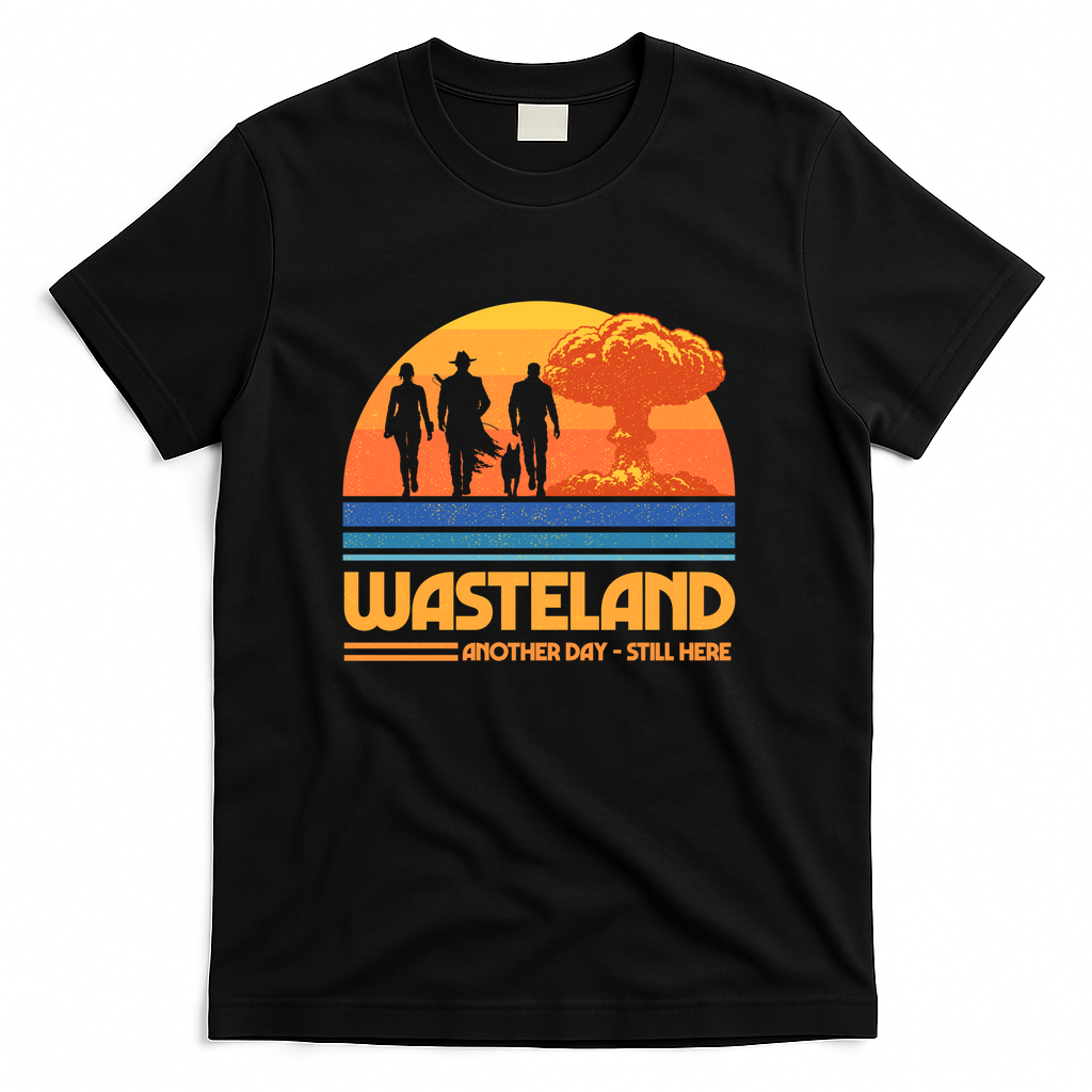 Wasteland Survivors Retro Sunset Design - Black