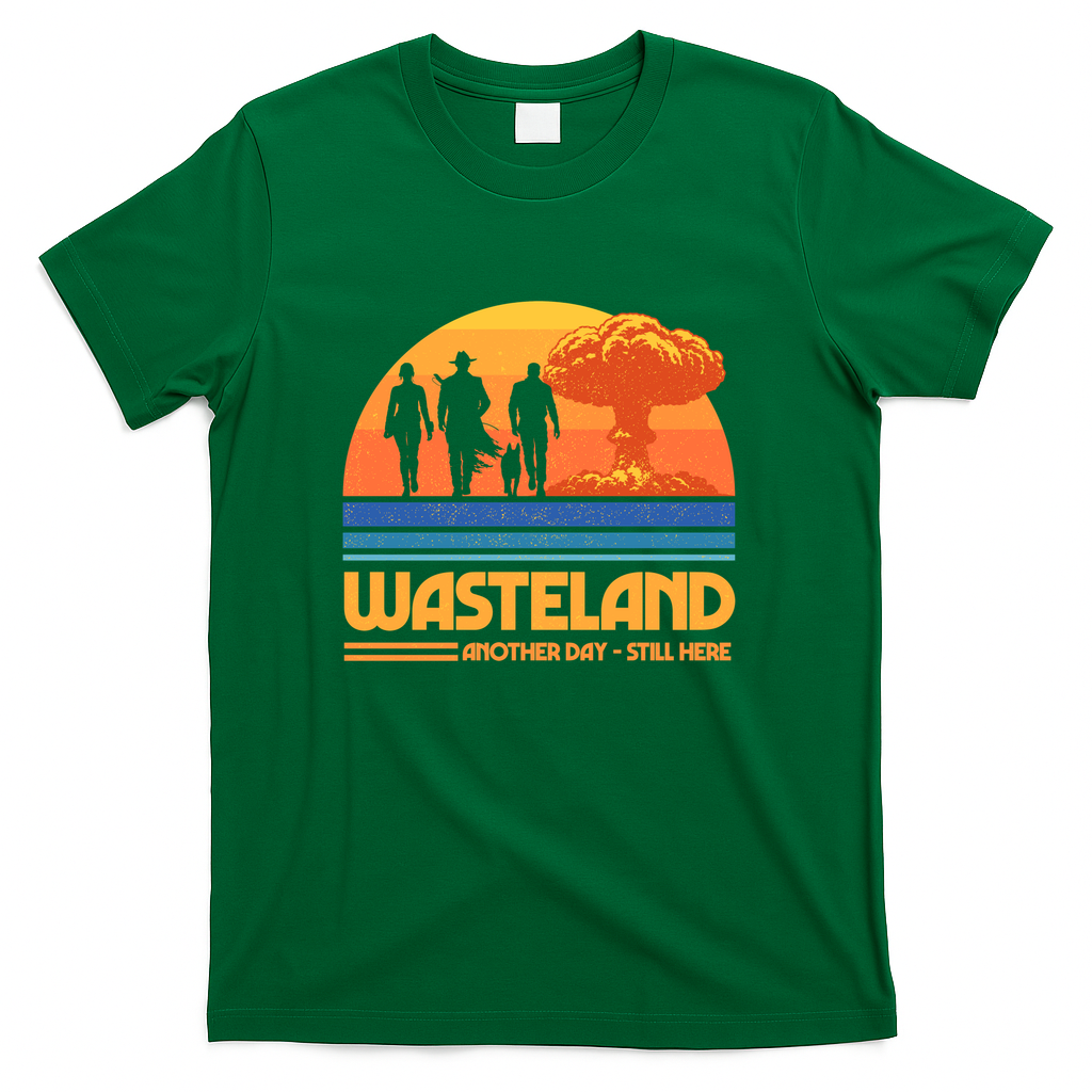Wasteland Survivors Retro Sunset Design - Green