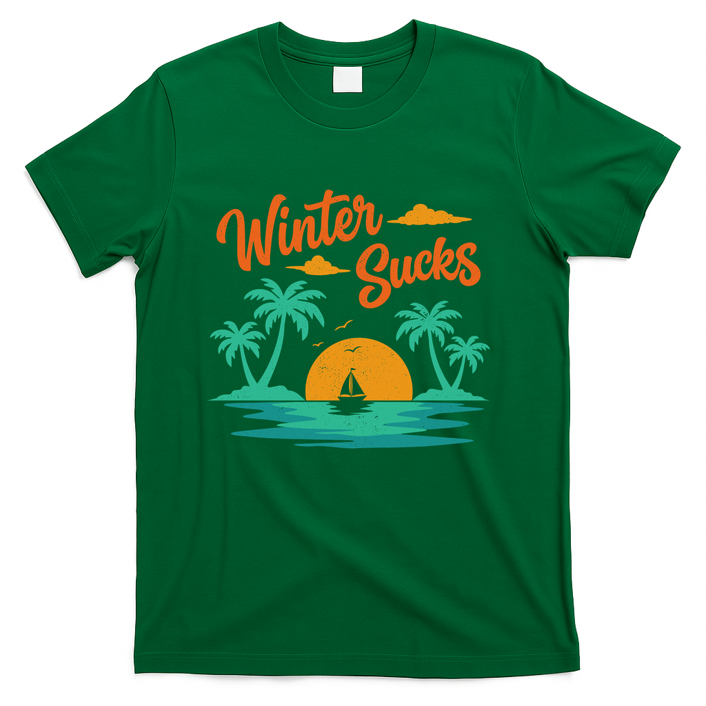 Winter Sucks Retro Sunset - Green