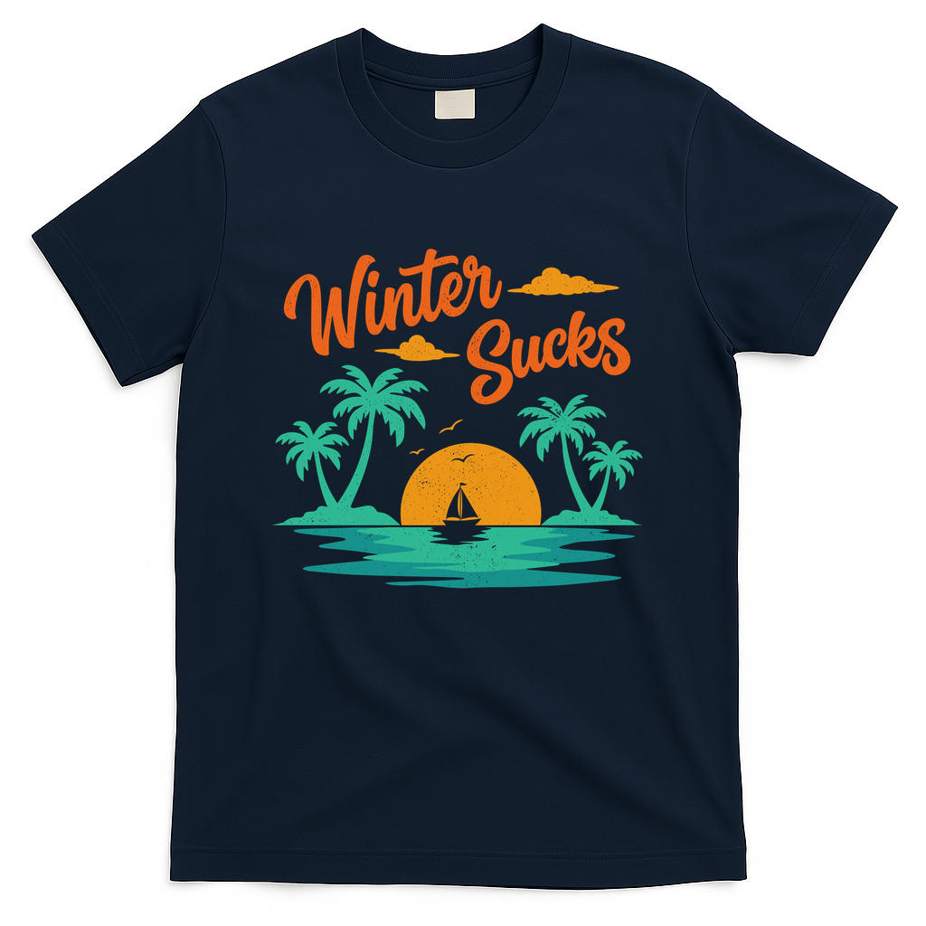 Winter Sucks Retro Sunset - Navy
