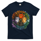 Wind Shadow River Star Thunder Sky Cat Feline Fire T-Shirt - Navy Blue