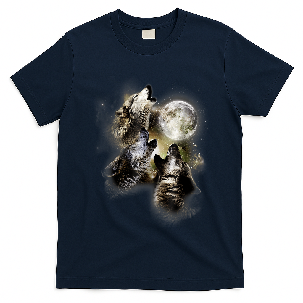 Wolf Shirt Three Wolves Moon Wolf Moon T-Shirt