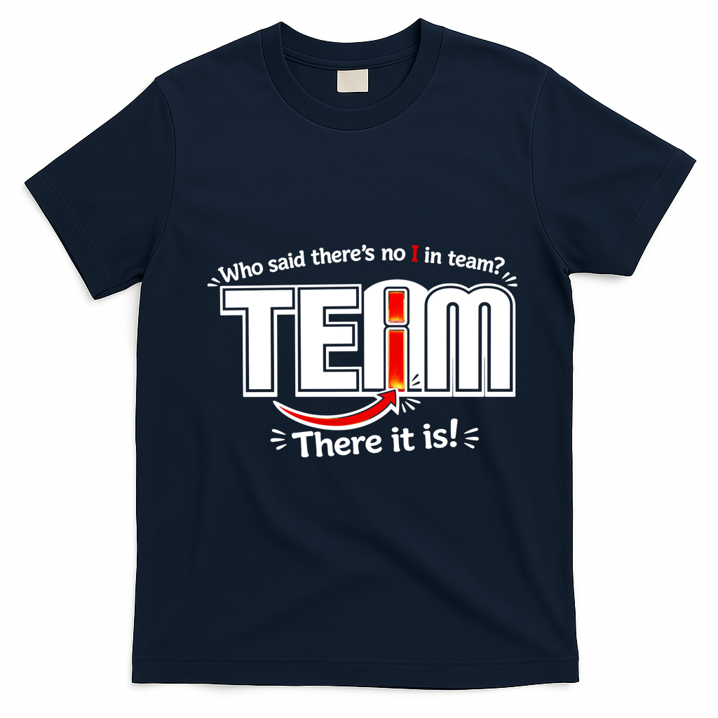 Who Said There's No I In Team T-Shirt - Navy Blue