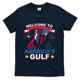 Welcome To AmericaS Gulf Mexico Funny President Trump T-Shirt - Navy