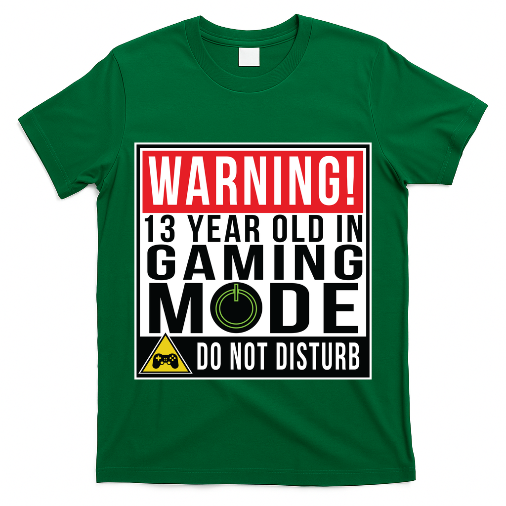 Warning 13 Year Old in Gaming Mode Teenager T-Shirt