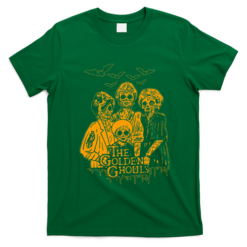 Women The Golden Ghouls Skeleton Bat Halloween Costumes T-Shirt - Irish Green