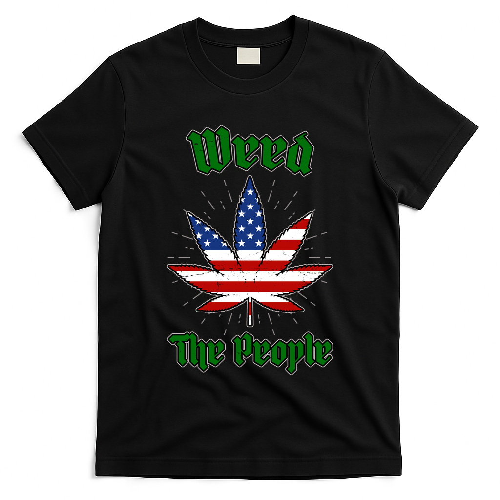Weed The People Marijuana Usa Flag Funny T-Shirt