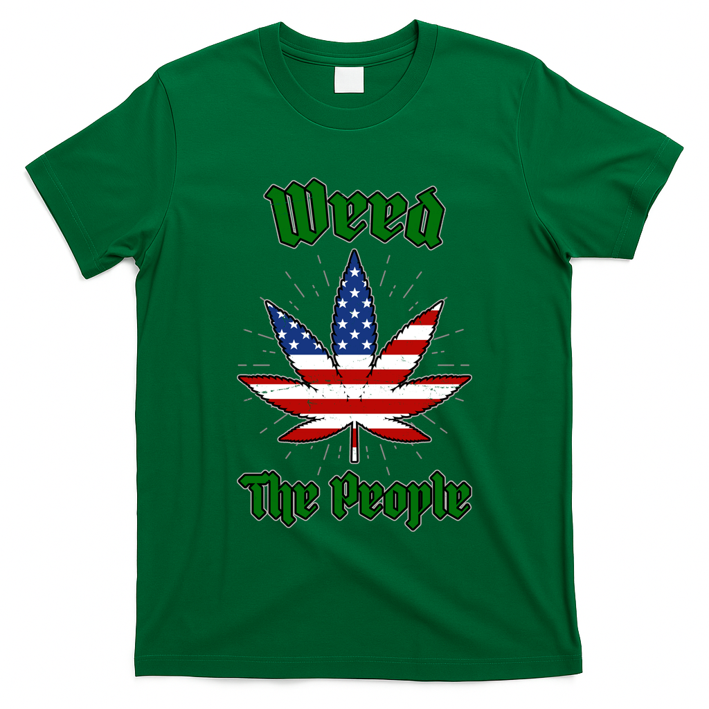 Weed The People Marijuana Usa Flag Funny T-Shirt