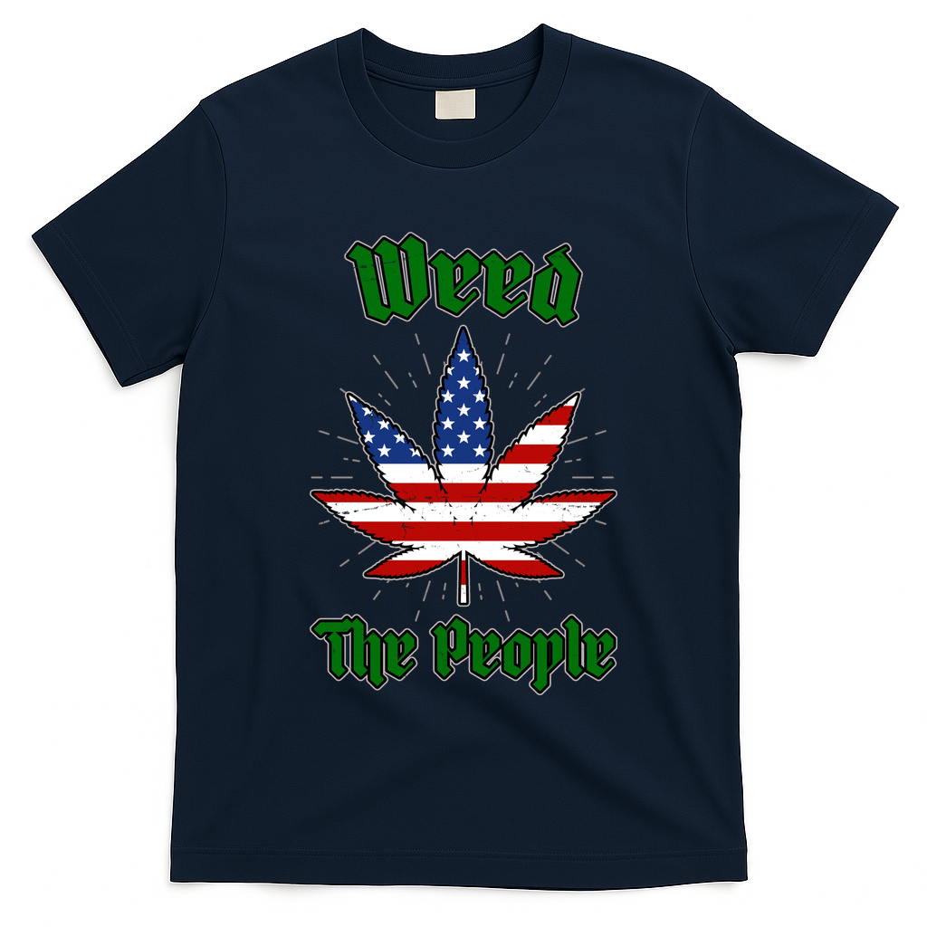 Weed The People Marijuana Usa Flag Funny T-Shirt