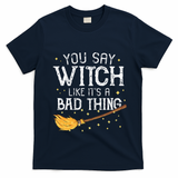 Witchy Vibes Halloween Present T-Shirt - Navy Blue